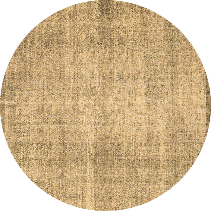 Round Abstract Brown Contemporary Rug, con1317brn