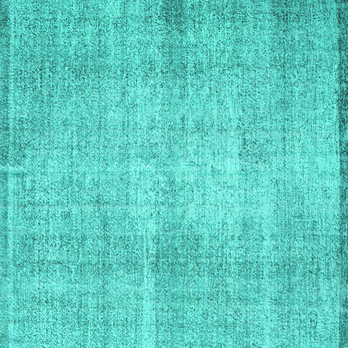Square Abstract Turquoise Contemporary Rug, con1317turq