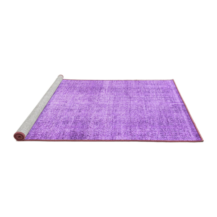 Sideview of Machine Washable Abstract Purple Contemporary Area Rugs, wshcon1317pur