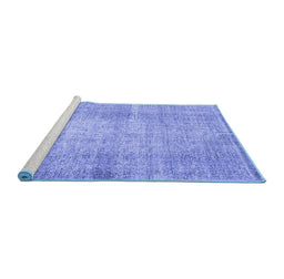 Sideview of Machine Washable Abstract Blue Contemporary Rug, wshcon1317blu