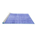 Sideview of Machine Washable Abstract Blue Contemporary Rug, wshcon1317blu