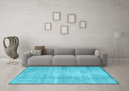 Machine Washable Abstract Light Blue Contemporary Rug in a Living Room, wshcon1317lblu