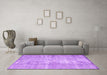 Machine Washable Abstract Purple Contemporary Area Rugs in a Living Room, wshcon1317pur