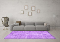 Machine Washable Abstract Purple Contemporary Rug, wshcon1317pur