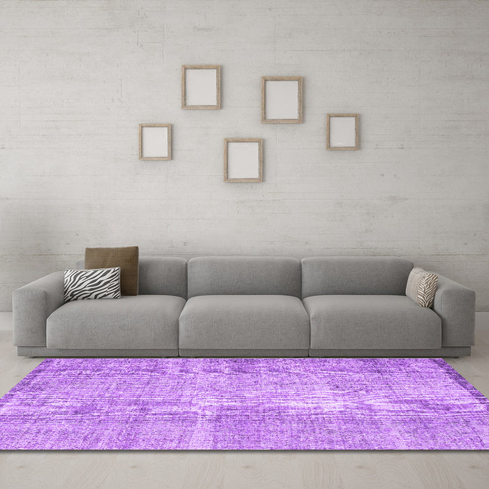 Machine Washable Abstract Purple Contemporary Area Rugs in a Living Room, wshcon1317pur