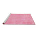 Serging Thickness of Machine Washable Contemporary Dark Hot Pink Rug, wshcon1318