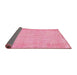 Thickness of Contemporary Dark Hot Pink Modern Rug, con1318