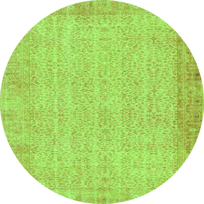 Square Abstract Green Contemporary Rug, con1318grn