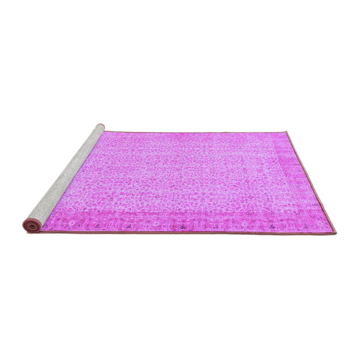 Sideview of Machine Washable Abstract Purple Contemporary Area Rugs, wshcon1318pur