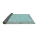 Sideview of Abstract Turquoise Contemporary Rug, con1318turq