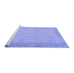 Sideview of Machine Washable Abstract Blue Contemporary Rug, wshcon1318blu