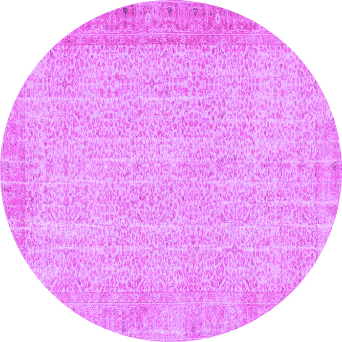 Round Abstract Purple Contemporary Rug, con1318pur