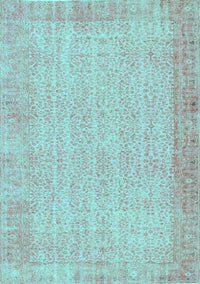 Abstract Turquoise Contemporary Rug, con1318turq