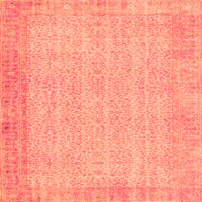 Round Machine Washable Abstract Orange Contemporary Area Rugs, wshcon1318org