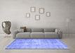 Machine Washable Abstract Blue Contemporary Rug in a Living Room, wshcon1319blu