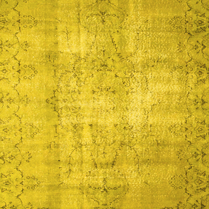 Machine Washable Abstract Yellow Contemporary Rug, wshcon1319yw