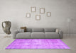 Machine Washable Abstract Purple Contemporary Area Rugs in a Living Room, wshcon1319pur