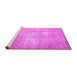 Sideview of Machine Washable Abstract Pink Contemporary Rug, wshcon1319pnk