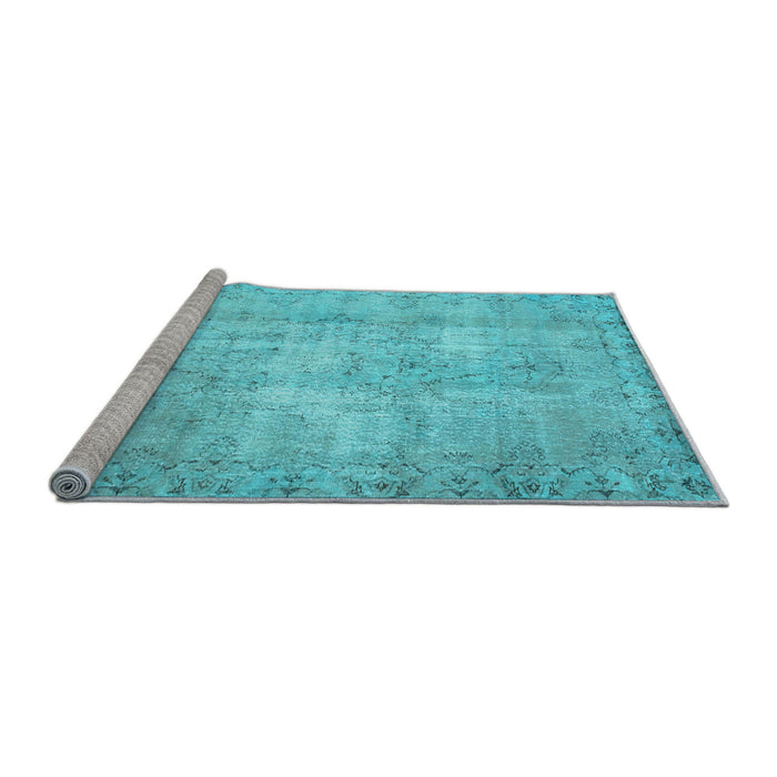 Sideview of Machine Washable Abstract Light Blue Contemporary Rug, wshcon1319lblu