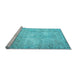 Sideview of Machine Washable Abstract Light Blue Contemporary Rug, wshcon1319lblu