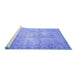 Sideview of Machine Washable Abstract Blue Contemporary Rug, wshcon1319blu