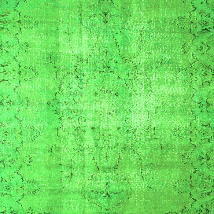 Serging Thickness of Machine Washable Abstract Green Contemporary Area Rugs, wshcon1319grn