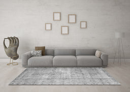 Machine Washable Abstract Gray Contemporary Rug in a Living Room,, wshcon1319gry