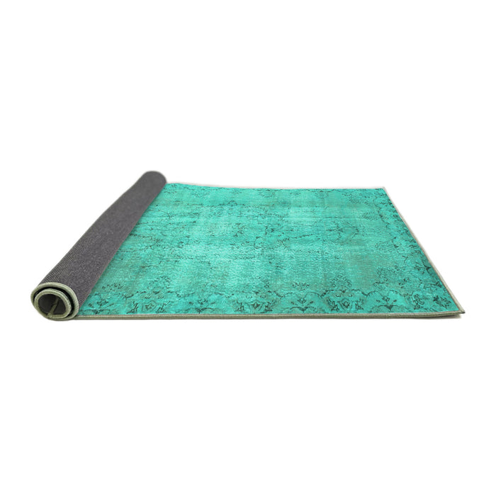 Sideview of Abstract Turquoise Contemporary Rug, con1319turq