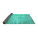 Sideview of Abstract Turquoise Contemporary Rug, con1319turq