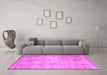 Machine Washable Abstract Pink Contemporary Rug in a Living Room, wshcon1319pnk