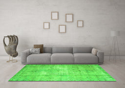 Machine Washable Abstract Green Contemporary Area Rugs in a Living Room,, wshcon1319grn