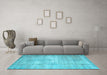 Machine Washable Abstract Light Blue Contemporary Rug in a Living Room, wshcon1319lblu