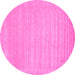 Round Solid Pink Modern Rug, con131pnk