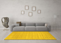 Machine Washable Solid Yellow Modern Rug, wshcon131yw