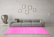 Machine Washable Solid Pink Modern Rug in a Living Room, wshcon131pnk