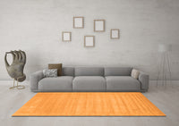 Machine Washable Solid Orange Modern Rug, wshcon131org