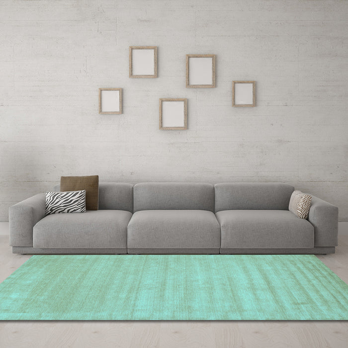 Machine Washable Solid Light Blue Modern Rug in a Living Room, wshcon131lblu