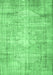 Machine Washable Abstract Emerald Green Contemporary Area Rugs, wshcon1320emgrn