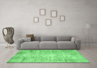 Machine Washable Abstract Emerald Green Contemporary Rug, wshcon1320emgrn
