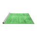 Sideview of Machine Washable Abstract Emerald Green Contemporary Area Rugs, wshcon1320emgrn