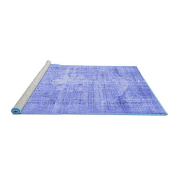 Sideview of Machine Washable Abstract Blue Contemporary Rug, wshcon1320blu
