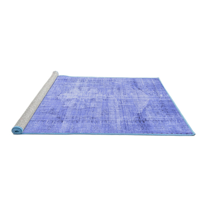 Sideview of Machine Washable Abstract Blue Contemporary Rug, wshcon1320blu