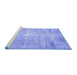 Sideview of Machine Washable Abstract Blue Contemporary Rug, wshcon1320blu