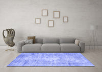 Machine Washable Abstract Blue Contemporary Rug, wshcon1320blu