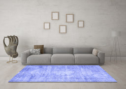 Machine Washable Abstract Blue Contemporary Rug in a Living Room, wshcon1320blu