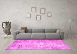 Machine Washable Abstract Pink Contemporary Rug in a Living Room, wshcon1320pnk