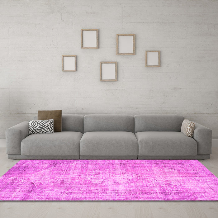 Machine Washable Abstract Pink Contemporary Rug in a Living Room, wshcon1320pnk