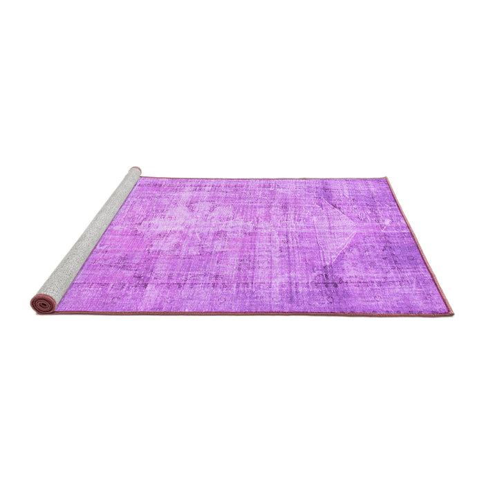 Sideview of Machine Washable Abstract Purple Contemporary Area Rugs, wshcon1320pur