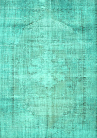 Abstract Turquoise Contemporary Rug, con1320turq