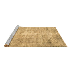 Sideview of Machine Washable Abstract Brown Contemporary Rug, wshcon1320brn
